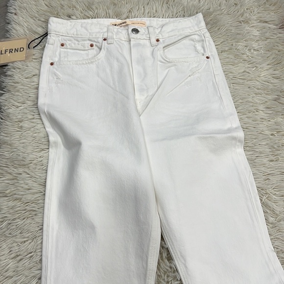 GRLFRND High Rise Straight Crop The Karolina White Button Fly Jeans Size 31 - Picture 5 of 11